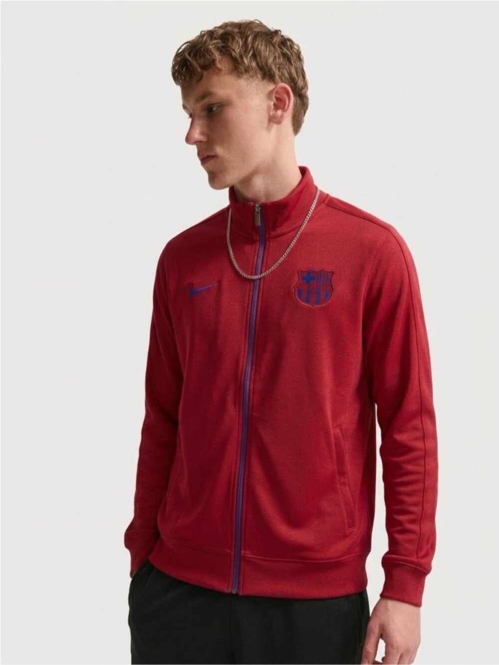 Nike FC BARCELONA 2012-13 Training Track Jacket Men's M Red Blue Full Zip BARCA